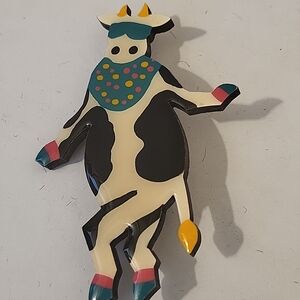 1990s Vintage Humawaca Cool Cow Brooch